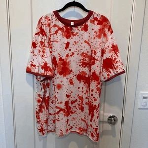 Fake Blood Splattered Short Sleeved T-Shirt